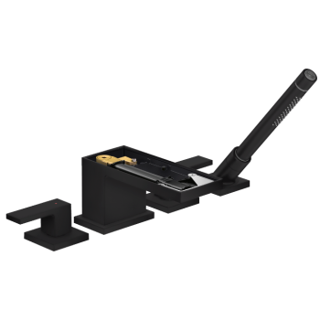 - Axor MyEdition 4-otworowa bateria na brzeg wanny bez płytki czarny mat 47432670 - 47432670 - Łazienki Szydłowski