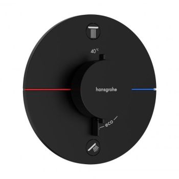 - HANSGROHE ShowerSelect Comfort S Bateria termostatyczna, podtynkowa do 2 odbiorników czarny mat 15554670 - 15554670 - Łazienki Szydłowski