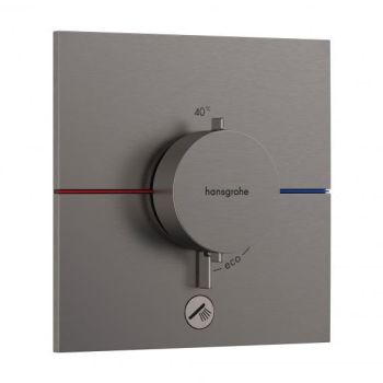 - HANSGROHE ShowerSelect Comfort E Bateria termostatyczna, do 1 odbiornika z dodatkowym wyjściem czarny chrom szczotkowany 15575340 - 15575340 - Łazienki Szydłowski