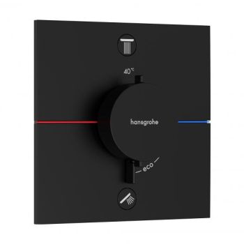 - HANSGROHE ShowerSelect Comfort E Bateria termostatyczna, do 2 odbiorników czarny mat 15578670 - 15578670 - Łazienki Szydłowski