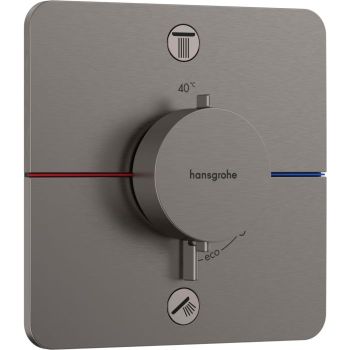 - HANSGROHE ShowerSelect Comfort Q Bateria termostatyczna, podtynkowa do 2 odbiorników czarny chrom szczotkowany 15586340 - 15586340 - Łazienki Szydłowski