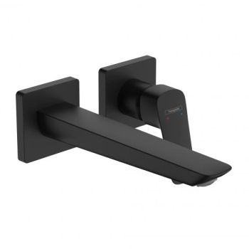 - HANSGROHE Logis bateria umywalkowa ścienna z wylewką 20,5 cm czarny mat 71256670 - 71256670 - Łazienki Szydłowski