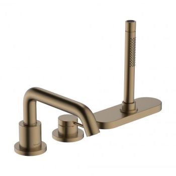 - HANSGROHE Tecturis S 3-otworowa bateria do montażu na brzegu wanny brąz szczotkowany 73447140 - 73447140 - Łazienki Szydłowski