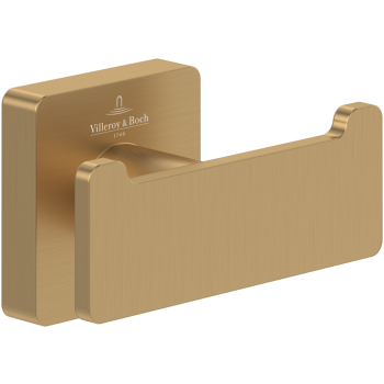 - Villeroy&Boch Elements-Striking podwójny haczyk na ręcznik, brushed gold TVA15201200076 - TVA15201200076 - Łazienki Szydłowski