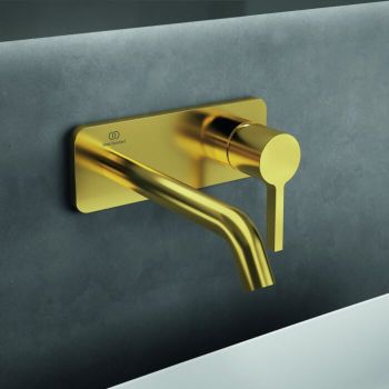 - Ideal Standard Joy bateria umywalkowa ścienna, element zewnetrzny 18cm, brushed gold A7380A2 - A7380A2 - Łazienki Szydłowski