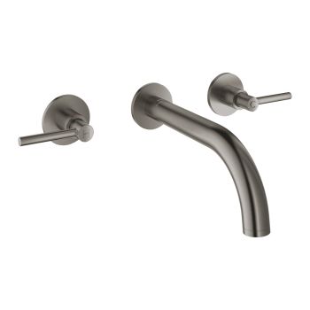 - GROHE-Atrio Trzyotworowa bateria umywalkowa rozmiar S brushed hard graphite 20662AL0 - 20662AL0 - Łazienki Szydłowski