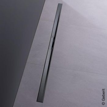 - GEBERIT Rynna zbiorcza CleanLine50 odpływu liniowego do natrysków, 90cm kolor czarny chrom 154446QC1 - 154.446.QC.1 - Łazienki Szydłowski