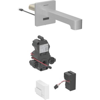 - GEBERIT Brenta Bateria umywalkowa ścienna L17, stal nierdzewna 116272SN1 - 116.272.SN.1 - Łazienki Szydłowski