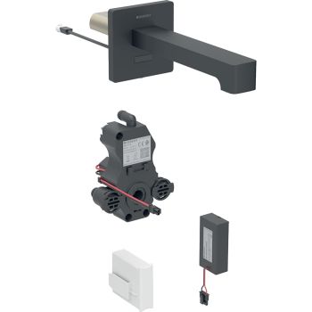 - GEBERIT Brenta Bateria umywalkowa ścienna L17 , czarny mat 116273141 - 116.273.14.1 - Łazienki Szydłowski