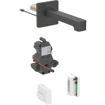 - GEBERIT Brenta Bateria umywalkowa ścienna L22, kolor czarny mat 116295141 - 116.295.14.1 - Łazienki Szydłowski