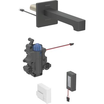 - GEBERIT Brenta Bateria umywalkowa ścienna L22 kolor czarny mat 116298141 - 116.298.14.1 - Łazienki Szydłowski