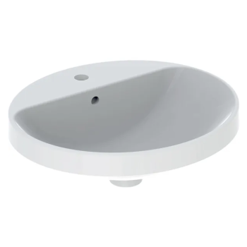 - GEBERIT Variform Umywalka wpuszczana w blat, owalna, 50x45 cm, z przelewem, z otworem na baterię, szkliwiony spód biała 500713012 - 500.713.01.2 - Łazienki Szydłowski