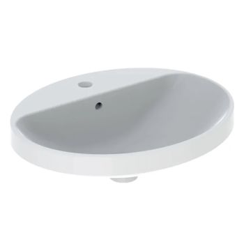 - GEBERIT Variform Umywalka wpuszczana w blat, owalna, 55x45cm, z przelewem, z otworem na baterie, szkliwiony spód biała 500721012 - 500.721.01.2 - Łazienki Szydłowski