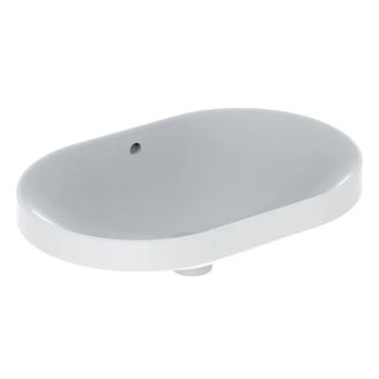 - GEBERIT Variform Umywalka wpuszczana w blat, eliptyczna, 60x40cm, z przelewem, bez otworu na baterie, szkliwiony spód biała 500729012 - 500.729.01.2 - Łazienki Szydłowski