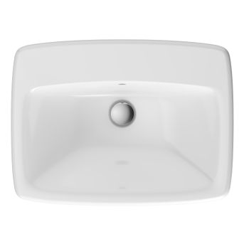  - GEBERIT Selnova Square Umywalka wpuszczana w blat, 60x45 cm, z przelewem, z otworem na baterie biała 500307017 - 500.307.01.7 - Łazienki Szydłowski
