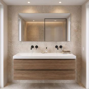 - GEBERIT Acanto Umywalka podwójna bez otworów na baterie 120 x 48,2 cm biała z powłoką KeraTect 501880008 - 501.880.00.8 - Łazienki Szydłowski