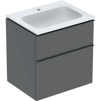 - GEBERIT iCon biała umywalka 60 x 48 cm biały połysk z szafką w kolorze lawa mat, z KeraTect 502331JK1 - 502.331.JK.1 - Łazienki Szydłowski