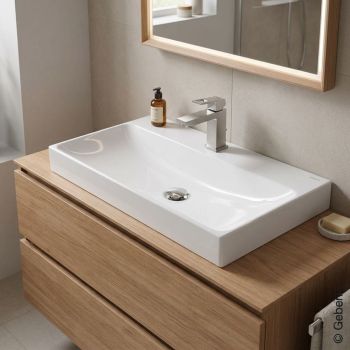 - GEBERIT ONE umywalka 75 x 48 cm biały połysk z powłoką keratec 505020012 - 505.020.01.2 - Łazienki Szydłowski