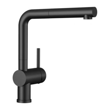 - BLANCO Linus-S bateria kuchenna z wyciąganą wylewką czarny mat 525807 - 525807 - Łazienki Szydłowski