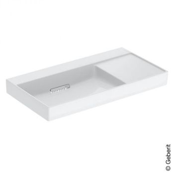 - Geberit ONE umywalka z półką 90 x 48 cm biały połysk z KeraTect 505042001 - 505.042.00.1 - Łazienki Szydłowski