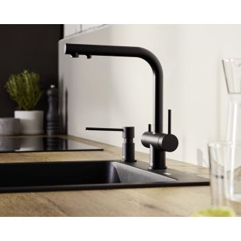- Blanco Fontas-S II bateria kuchenna z wyciąganą wylewką, dla systemu filtrów czarny mat 526672 - 526672 - Łazienki Szydłowski