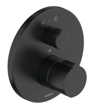  - DURAVIT C.1 Termostatyczna bateria prysznicowa na 2 odbiorniki czarny mat C14200014046 - C14200014046 U - Łazienki Szydłowski