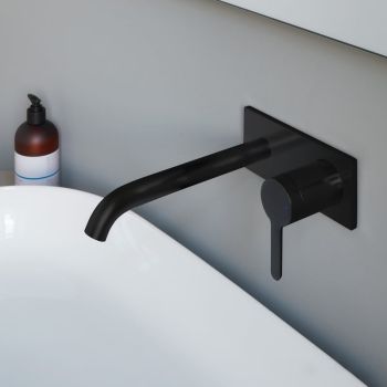  - DURAVIT C.1 ścienna bateria umywalkowa 17,4 cm czarny mat C11070003046 - C11070003046 - Łazienki Szydłowski