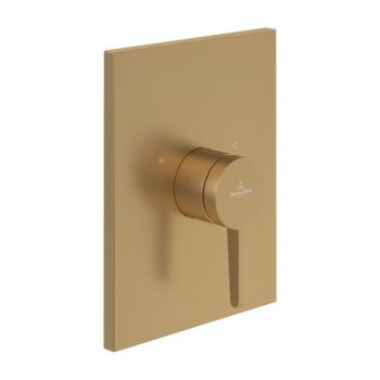 - Villeroy&Boch Conum podtynkowa bateria jednouchwytowa do 1 odbiornika brushed Gold TVS12700400076 - TVS12700400076 - Łazienki Szydłowski