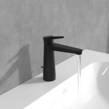 - Villeroy&Boch Conum bateria umywalkowa bez zestawu odpływowego czarny mat TVW127003000K5 - TVW127003000K5 - Łazienki Szydłowski