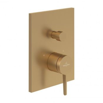 - Villeroy&Boch Conum podtynkowa bateria jednouchwytowa do 2 odbiornika brushed gold TVT12700100076 - TVT12700100076 - Łazienki Szydłowski
