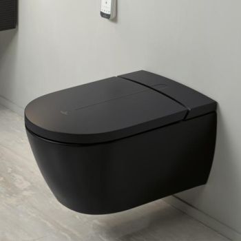 - Villeroy&Boch ViClean-I 200 toaleta myjąca 59,5x38,5 cm z deską WC pure black z ceramicplus V0E200R7 - V0E200R7 - Łazienki Szydłowski
