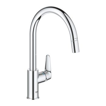 - GROHE-Start Curve bateria kuchenna z wyciąganą wylewką chrom 30562000 - 30562000 - Łazienki Szydłowski