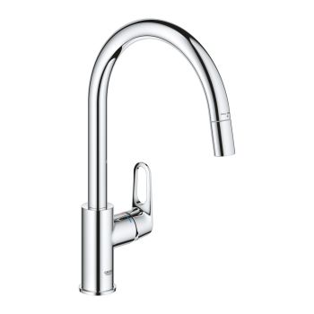- GROHE-Start Flow bateria kuchenna z wyciąganą wylewką chrom 30569000 - 30569000 - Łazienki Szydłowski