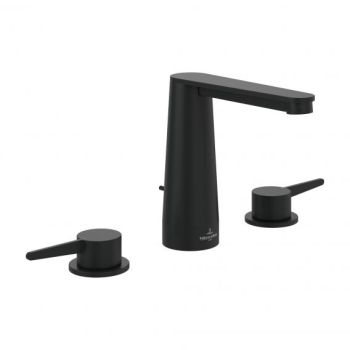 - VILLEROY&BOCH Conum 3-otworowa bateria umywalkowa czarny mat TVW127001000K5 - TVW127001000K5 - Łazienki Szydłowski