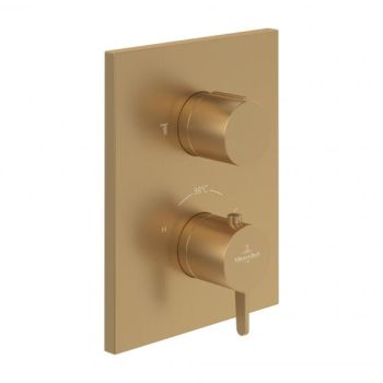 - Villeroy&Boch Conum podtynkowy termostat do 2 odbiornika brushed gold TVS12700200076 - TVS12700200076 - Łazienki Szydłowski