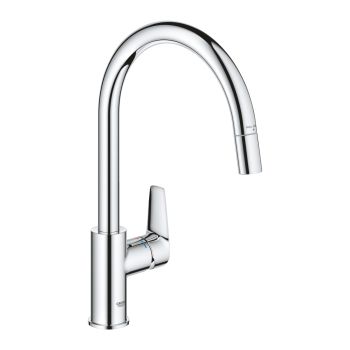 - GROHE-BauEdge bateria kuchenna z wyciąganą wylewką chrom 30536000 - 30536000 - Łazienki Szydłowski