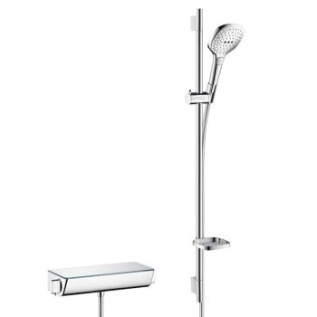 - HANSGROHE Raindance Select E zestaw prysznicowy z baterią termostatyczną chrom/biały 27039400 - 27039400 - Łazienki Szydłowski