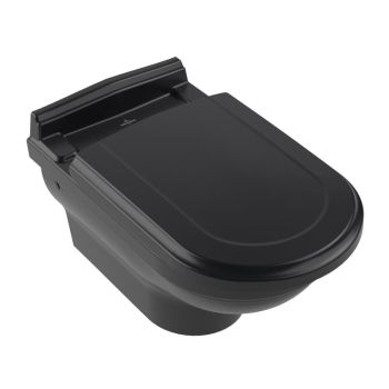 - VILLEROY&BOCH Hommage Miska WC 60 x 37 cm kolor pure black CeramicPlus 6661B0R7 - 6661B0R7 - Łazienki Szydłowski
