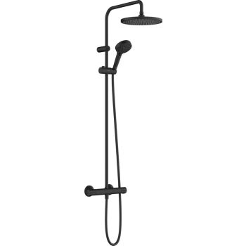 - HANSGROHE Vernis Blend Zestaw prysznicowy 240 z deszczownicą 1jet EcoSmart z termostatem czarny mat 26428670 - 26428670 - Łazienki Szydłowski