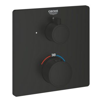 - GROHE- Grohtherm Bateria termostatyczna do obsługi jednego wyjścia wody czarny mat 1022152430 - 1022152430 - Łazienki Szydłowski