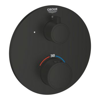 - GROHE- Grohtherm Bateria termostatyczna do obsługi jednego wyjścia wody czarny mat 1022122430 - 1022122430 - Łazienki Szydłowski
