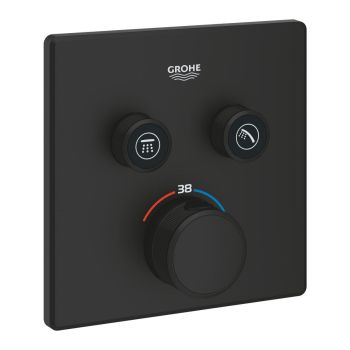  - GROHE-Grohtherm SmartControl Bateria termostatyczna do obsługi dwóch wyjść wody phantom black 102166KF00 - 102166KF00 - Łazienki Szydłowski