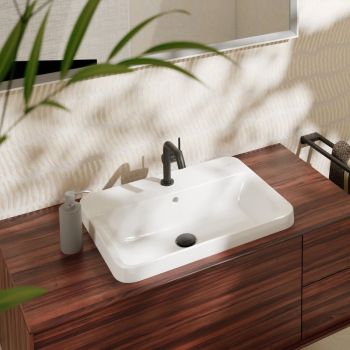 - HANSGROHE Xuniva Q umywalka wpuszczana w blat 55 x 45 cm biały 60162450 - 60162450 - Łazienki Szydłowski