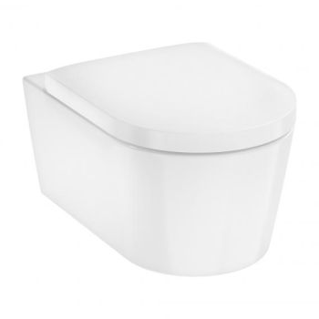 - HANSGROHE EluPura S miska WC 54x37 cm wisząca lejowa, bezkołnierzowa, z deską WC biały, z HygieneEffect biały 62021450 - 62021450 - Łazienki Szydłowski