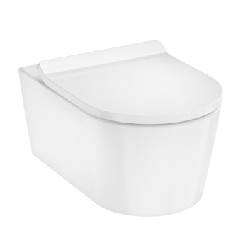 - HANSGROHE EluPura S miska WC 54x37 cm wisząca lejowa z AquaHelix Flush, z deską WC biały, z HygieneEffect biały 62025450 - 62025450 - Łazienki Szydłowski