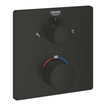  - GROHE-Grohtherm Termostatyczna bateria prysznicowa do obsługi dwóch wyjść wody czarny mat 1022092430 - 1022092430 - Łazienki Szydłowski