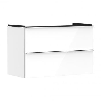 - HANSGROHE Xelu Q Szafka podumywalkowa 98 x 50 cm z 2 szufladami wysoki połysk biały 54031000 - 4031000 - Łazienki Szydłowski