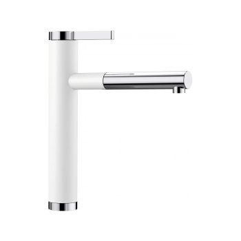 - BLANCO LINEE-S Silgranit-Look Bateria kuchenna z wyciąganą wylewką biały/chrom 518441 - 518441 - Łazienki Szydłowski