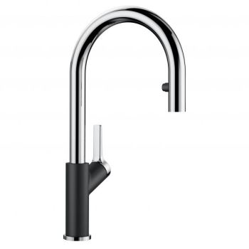 - BLANCO CARENA-S Vario bateria kuchenna z wyciąganą wylewką czarny/chrom 526172 - 526172 - Łazienki Szydłowski