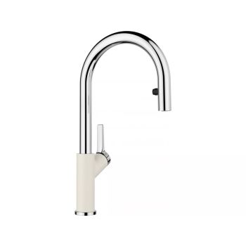 - BLANCO CARENA-S Vario bateria kuchenna z wyciąganą wylewką delikatny biały/chrom 526931 - 526931 A - Łazienki Szydłowski